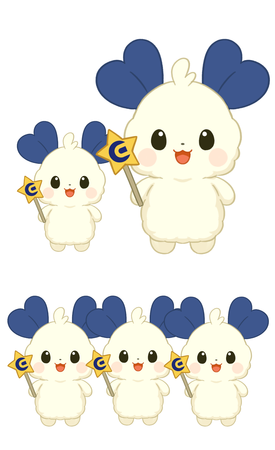 大きさを変えて、親子・友達のような使用や、イラストを並べて連続した使用をすること